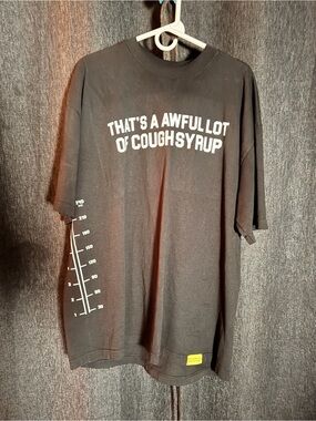 Men's Black Graphic Tee - "That's A Awfullot Of Coughsyrup"